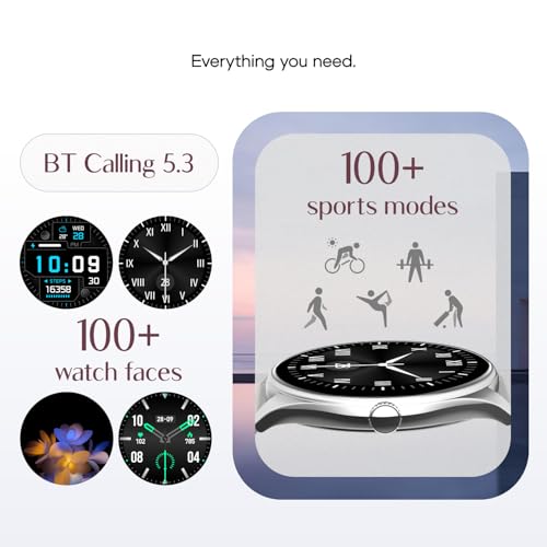 Noise Twist 2 Smart Watch with 1.43” AMOLED Screen, AI Search & Voice Assistant, Bluetooth Calling, Stainless Steel Back, 7-Day Battery, 100+ Watch Faces, Health Suite, IP68 (Rose Pink)