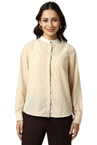 Allen Solly Women Beige Print Long Sleeves Shirt