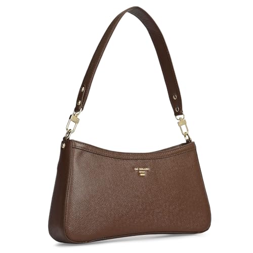 Da Milano Leather Shoulder Bag for Women - Brown (00749OL)