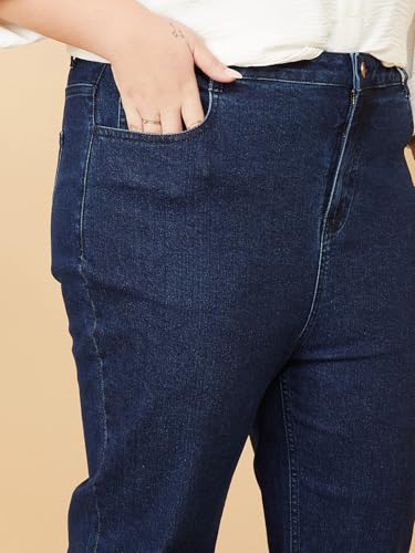 Max Women Washed Flared Jeans(Blue_42,)