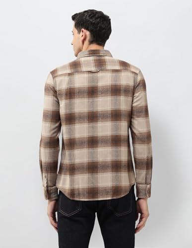 U.S. Polo Assn. Denim Co. Men's Twill Tartan Checked Shirt (UDSHT1956_Khaki_39)