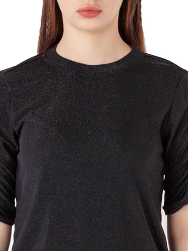 Zink London Women's Black Solid Regular Top