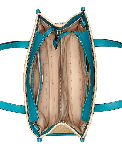 GUESS Teal Logo Self-Design Silvana Tote Bag