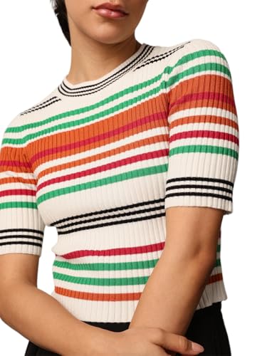 ONLY Women's Regular Fit Multicolor T-Shirt