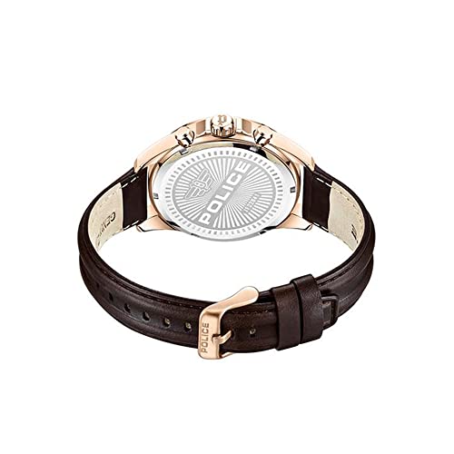 Police Mens Urban Rebel Round Shape Black Dial Leather Analog Watch