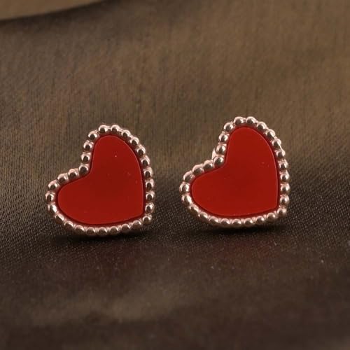 PALMONAS Rose-Gold Affecttion Necklace & Earring Jewellery Set for Women - Heart Shaped Earring & Necklace, Gift For Women & Girls