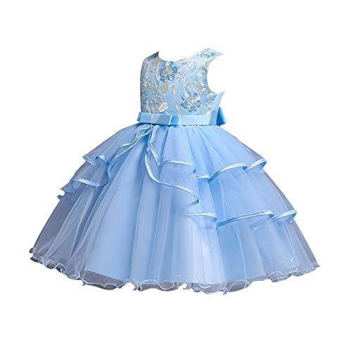 Hopscotch Girls Fit And Flare Knee Length Party Dresses In Blue Color For Ages 12-24 Months