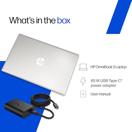 HP Omnibook 5, AMD Ryzen AI 5 340 (16GB LPDDR5x, 1TB SSD), 2k (1920 x 1200), Touch, Anti-Glare, 16''/40.6cm, Win11, M365* Office24, Silver, 1.79kg, ag1045au, FHD Camera, Backlit Laptop