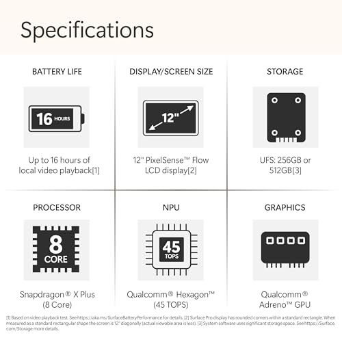 Microsoft New Surface Pro 12" - Windows 11 Home Copilot+ PC - LCD PixelSense Touchscreen - Qualcomm Snapdragon X Plus (8 Core) - 16GB RAM - 256GB SSD - Platinum - EP2-27654