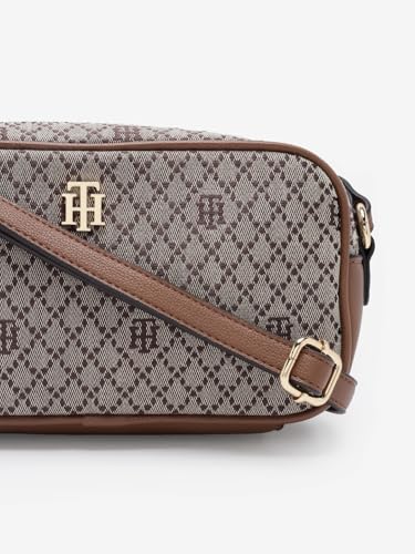 Logo Brown Polyester Sling Bag