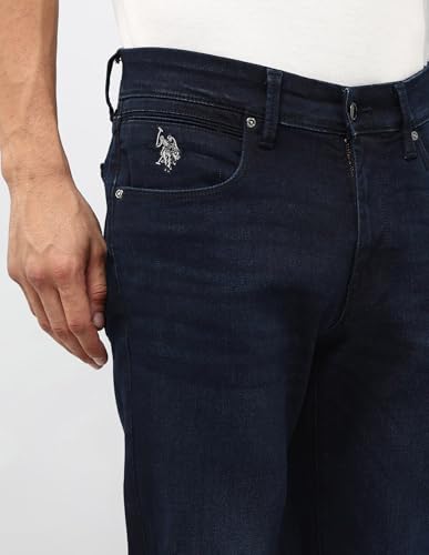 U.S. Polo Assn. Denim Co. Men's Brandon Slim Tapered Fit Blue Jeans (UDJEN1860_Blue_36)