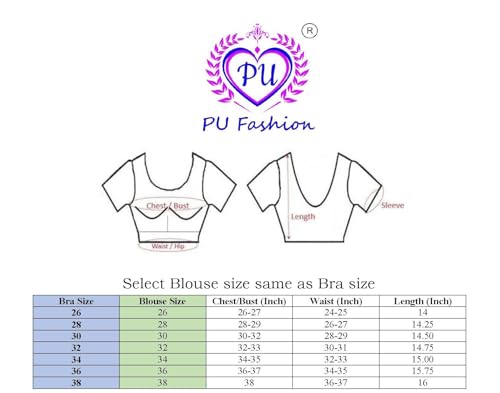 PU Fashion Stylish Latest Katori Design Golden Foil Printed Blouse Stretchable Readymade Saree Blouses for Women Trendy Blouse Special for Festival White Size 34" -, Half Sleeve