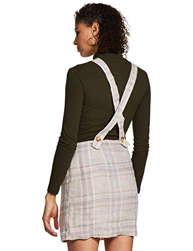 Forever 21 Linen Body con Skirt Tan/Blue
