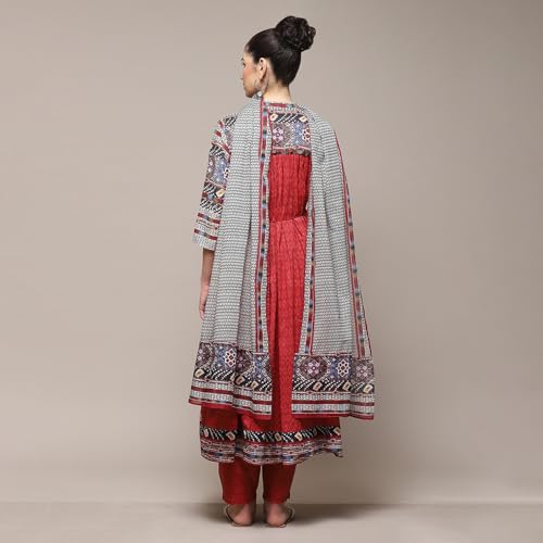 BIBA Women's Cotton Kurta Sets (SKDIKATSTO8991AW24MRN_Maroon