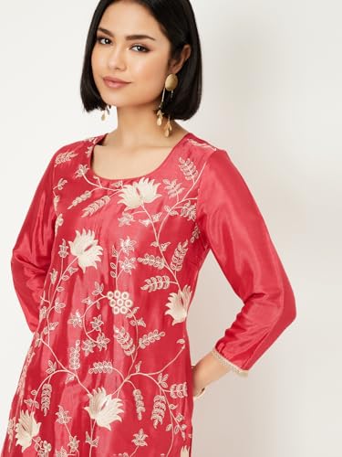 Max Women's Wool Kurta Set (CTKST53002B_RED