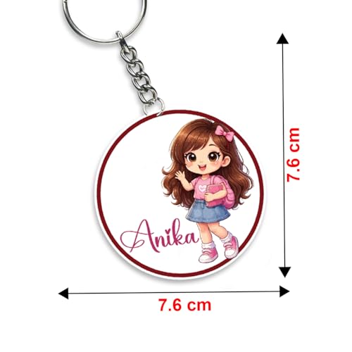 GIFTMEBAZAR Personalized Name Keychain For Girls | Birthday Return Gift For Gilrs | Girls Bag Keychain | Keyring For Car & Home