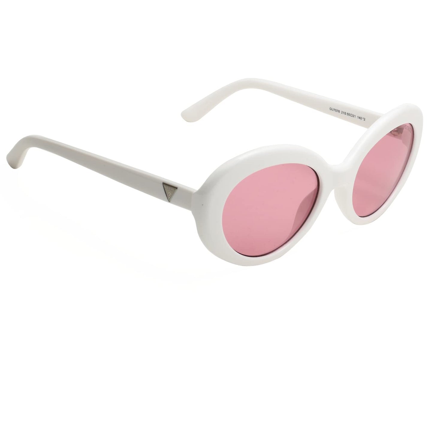 Guess Solid Oval Women Sunglasses - (GU7576 21S 55 S |55| Pink Color Lens)