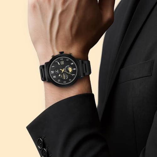 Titan Octane Aerobatics Quartz Chronograph with Date Black Dial Black Stainless Steel Strap Watch for Men - NT1857NM01