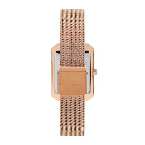 TIMEX Analog Watch for Women with Rose Gold Dial & Rose Gold Stainless Steel Bracelet Band - Water Resistant Women's Wrist Watches -TWEL233SMU02