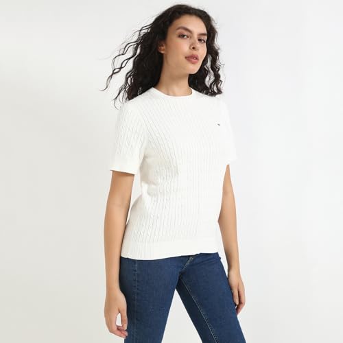 Tommy Hilfiger Womens White Color Sweater (M)
