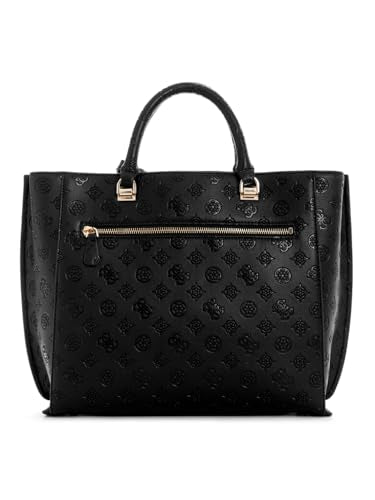 GUESS Black Logo Textured Zarela Girlfriend Tote Bag