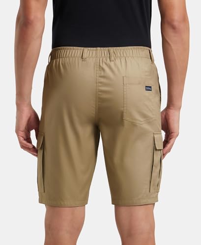 Jockey UM17 Men's Super Combed Mercerised Cotton Woven Straight Fit Cargo Shorts_Sepia Tint_XXL