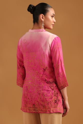 Soch Womens Pink Viscose Botanical Tunic
