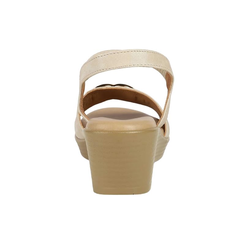 tresmode RERUN Cream Women's Dress Wedge Sandals in Size 3 UK / 36 EU