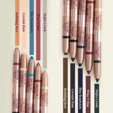Typsy Beauty Double-Ended Eyeliner & Eyeshadow | Matte & Metallic Creamy Dual-Ended Eyeliner Pencil | One Swipe Application | Long-Lasting & Waterproof | Available in 5 shades | 2g (Wine and Dine 01)