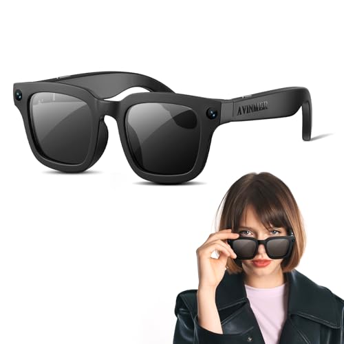 AVINMER AG01 Smart Glasses with 8MP Camera, AI Smart Glasses with GPT-4.0, Real-Time Translation, Bluetooth Audio, IP67 Waterproof Camera Glasses for Sports, Travel & Vlog Content Creators