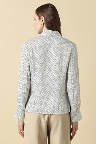Women White Print Long Sleeves Shirt