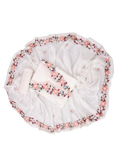 SALWAR STUDIO Off White Embroidered Floral Silk Unstitched Dress Material_VCDM0099-OFWH