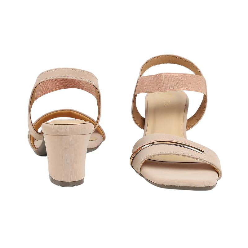 tresmode GOLSI Pink Women's Dress Block Heel Sandals in Size 8 UK / 41 EU