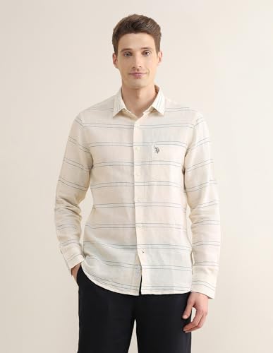 U.S.Polo Association Men's Horizontal Striped Regular Fit Shirt