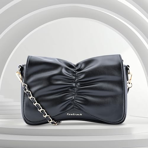 Fastrack Bow-tiful Sling | Faux-Leather Women's Handbags| Ladies Purse Handbag | Sling Bag for Casual Carry