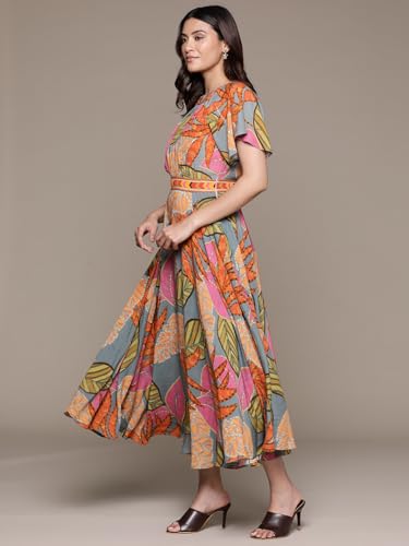Ritu Kumar Teal Printed Long Dress