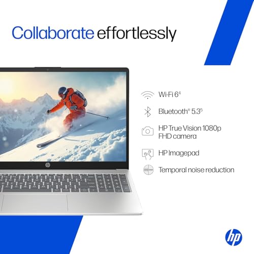 HP 15, Intel Core 5-120U(16GB DDR4, 512GB SSD) FHD, Anti-Glare, Micro-Edge, 15.6''/39.6cm, Win11, M365 Basic(1yr), Office Home24, Silver,1.59kg, FD0682TU, FHD Camera w/Privacy Shutter, Backlit Laptop