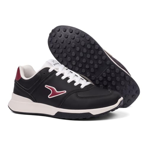 YOHO Men's Low Top Sneakers Blazer Classic | Stylish & Comfortable | Lace Up Casual Shoes for Man/Gents | Classic Black - UK 7