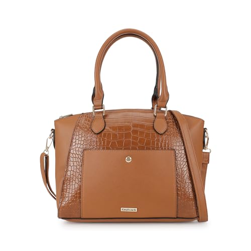 Fastrack Croco Textured Structured Satchel with Detachable Sling Strap for Women, Girls and Ladies