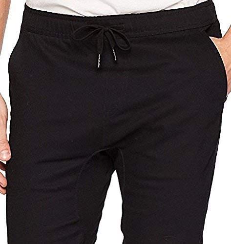 Krystle Men's Casual Slim Fit Soft Twill Jogger Pants Size 28 Black