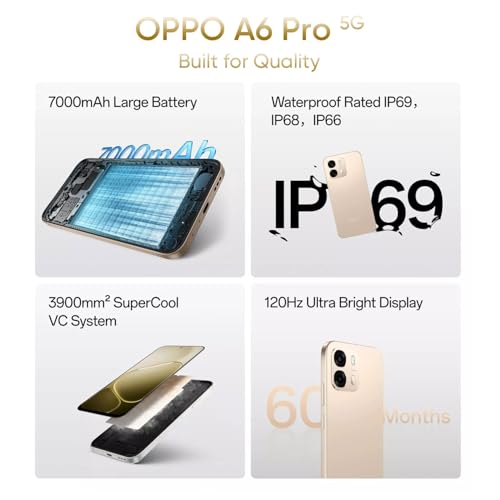 OPPO A6 Pro 5G Smartphone 8GB+128GB Gold