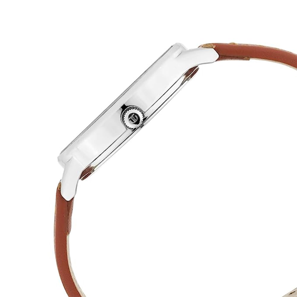 Titan Women's Precision Simplicity Analog Watch: Grey Gradient Dial with Leather Strap-2648SL01