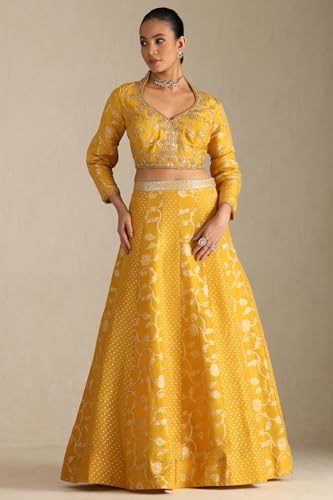Soch Women's Viscose Lehenga Choli (OWS5CD21806_Yellow_M)