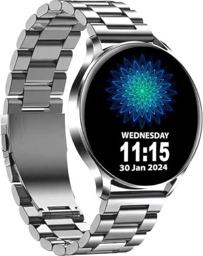 SPEEDFOX Active 2 Smart Watch with 2 Series | Metal Dial with Metal Strap | Bluetooth 4.0 +5.0 Dual Mode | LCD 1.3 Inch | Clip Charge Mode | BT Calling Smartwatch (Silver) (Pack of 1)