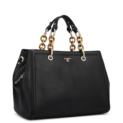 Da Milano Leather Satchel for Women - Black
