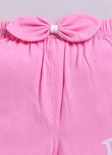 Zeal Garments Baby Girl Cotton Co-ord Set | Printed T-Shirt & Shorts | Summer Outfit for Girls | Casual Wear for Toddlers & Kids (Pink, 12-18 Months, 1260 02 20 1218)