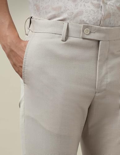 Arrow Men's Textured Dobby 1851 Trousers (ARAKTR2143_Beige_30)