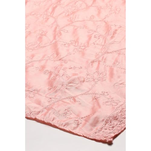 BIBA Women's Pink Polyester Solid Dupatta