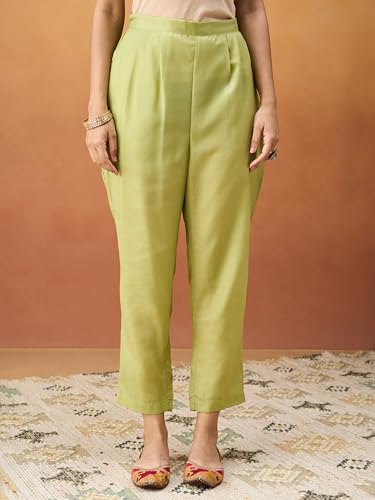 Hritika Green Pure Silk Woven Kurta with Pants and Dupatta Set | Ethnic Set | Suit Set | Kurta Set | Wedding Suit Set for Women