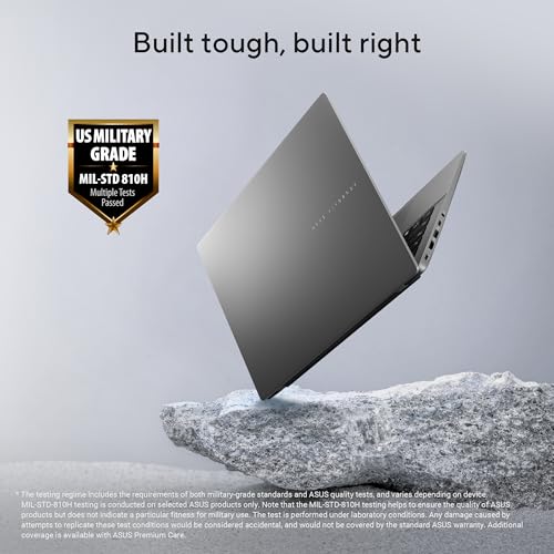 ASUS Vivobook S14, Intel Core Ultra 7 255H, Metallic Design Laptop(Intel iGPU/16GB RAM/512GB SSD/FHD+/14"/60Hz/Windows 11/M365 Basic (1Year)*/Office Home 2024/Matte Gray/1.4 Kg) S3407CA-LY083WS